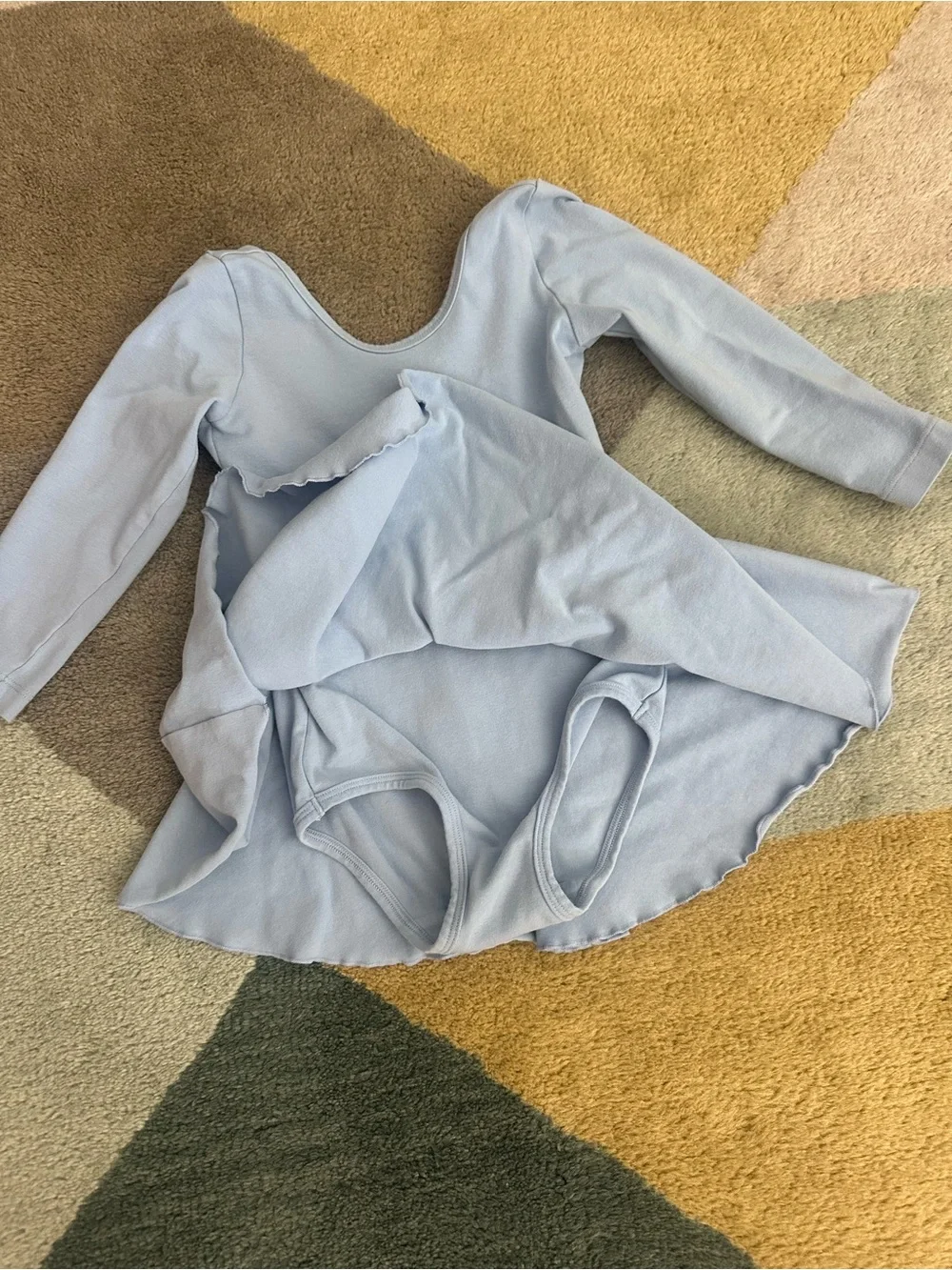Kids Long Sleeve Ballet Dress - Light Blue
